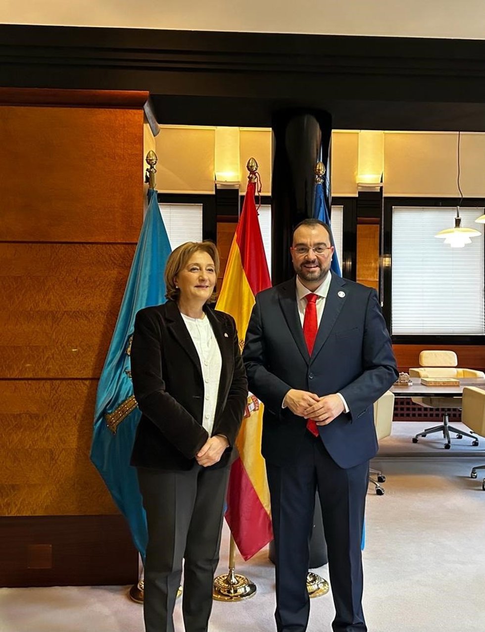 Imagen de archivo de la delegada del Gobierno en Asturias, Delia Losa, y el presidente del Principado de Asturias, Adrián Barbón