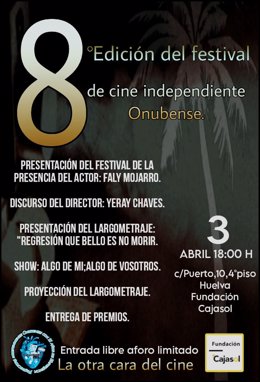 Cartel de la octava edición del Festival de Cine Independiente Onubense.