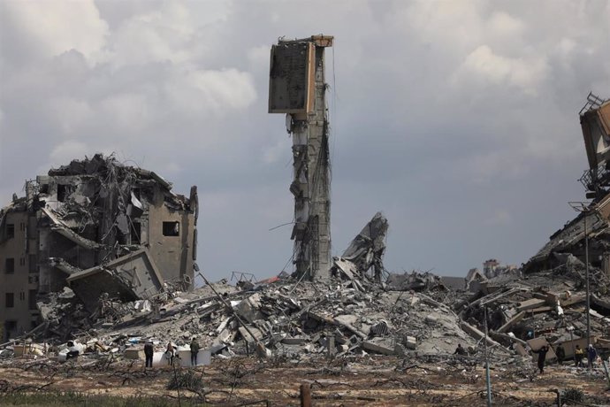 Edificio derruido en la Franja de Gaza