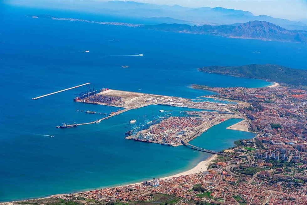 Vista aérea del Puerto de Algeciras.
