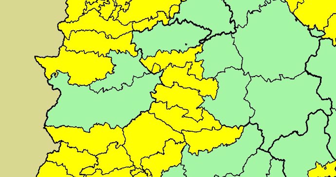 Alerta amarilla por lluvias y viento en diversas zonas de Extremadura este Jueves Santo