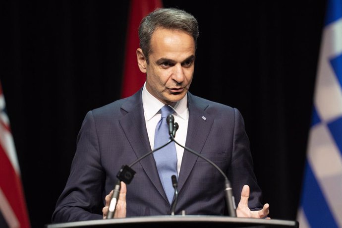 March 25, 2024, Toronto, On, Canada: Prime Minister of Greece Kyriakos Mitsotakis speaks at an event hosted by the Hellenic community in Toronto on Monday, March 25, 2024.
