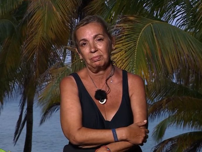 Carmen Borrego durante la emisión de 'Supervivientes'.