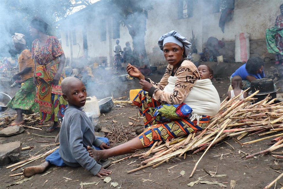 Refugio en Minova, República Democrática del Congo.