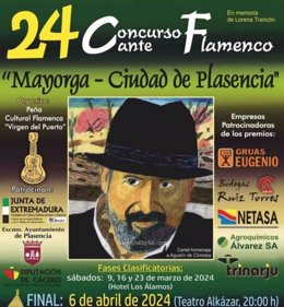 Cartel del XXIV Concurso de Cante Flamenco 'Mayorga-Ciudad de Plasencia'