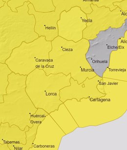 Los vientos mantendrán en aviso amarillo a toda la Región de Murcia este viernes
