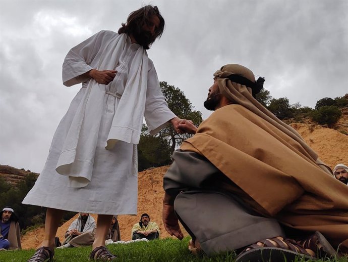 El Drama de la Cruz de Alcorisa (Teruel) se suspende ante el intenso aguacero caído en el Calvario del S.XVI