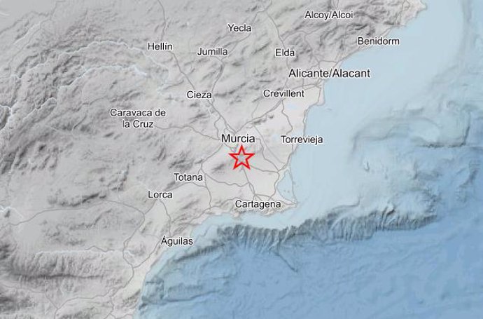 Murcia registra un terremoto de 2,5 grados de magnitud