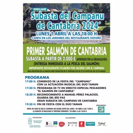 Cartel de la subasta del 'campanu' de Cantabria