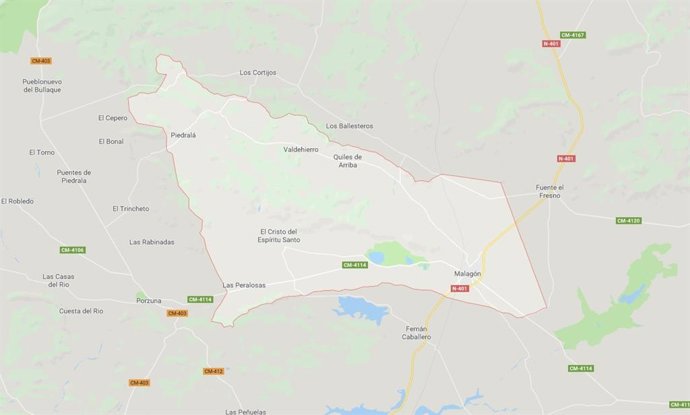 Archivo - Imagen de Malagón y los pueblos cercanos en Google Maps.