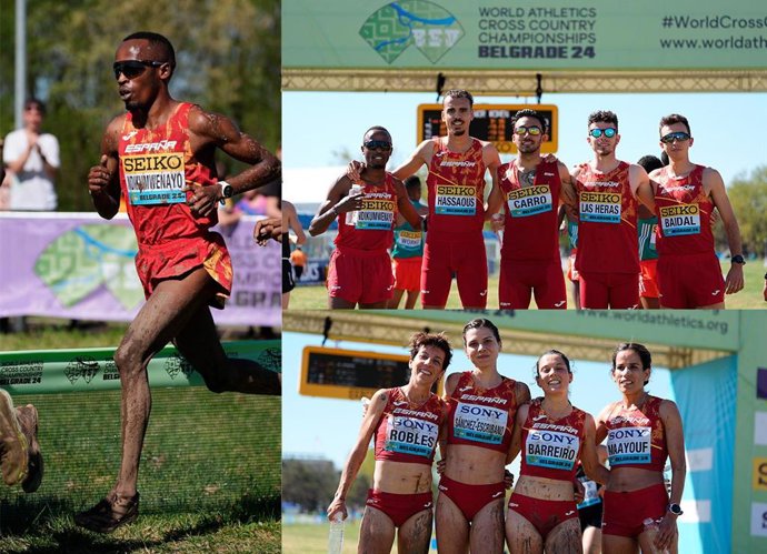 El equipo español queda cuarto en hombres y quinto en mujeres durante el Mundial de cross