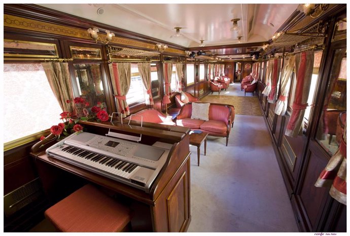 Archivo - Interior del tren turístico de lujo Al Ándalus