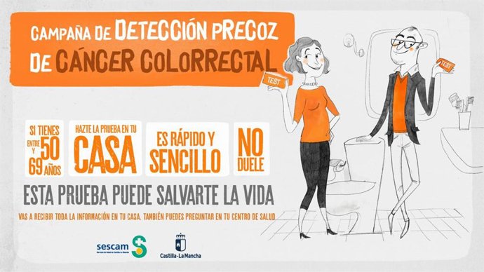 Cartel del programa de cribado de cáncer colorrectal de C-LM.