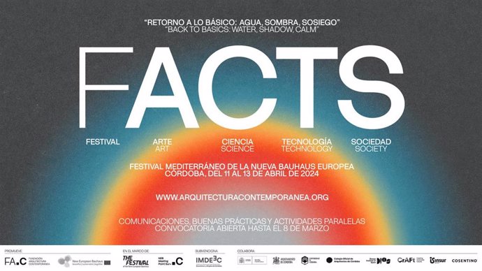 Archivo - Cartel de Facts, el Festival Mediterráneo de la Nueva Bauhaus Europea.