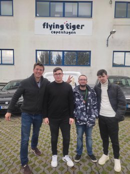 Un grupo de alumnos de FP de la Región, durante su periodo de formación en una empresa europea.