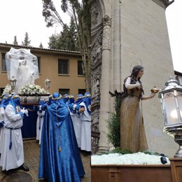 Suspendida por la lluvia la procesión del Santo Cristo Resucitado mientras la de la Magdalena recorta el recorrido