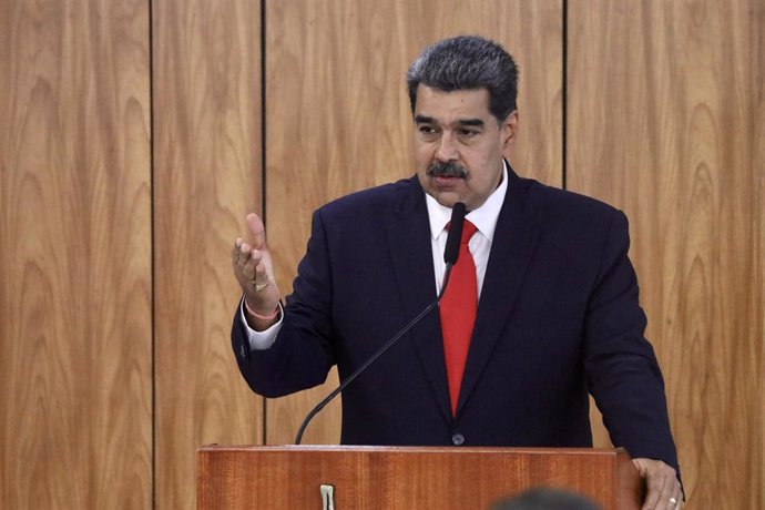 Archivo - May 29, 2023, Brasilia, Distrito Federal, Brasil: (INT) Press Conference with Maduro, President of Venezuela. May 29, 2023, Brasilia, Federal District, Brazil: The President of Venezuela, Nicolas Maduro, during a press conference alongside the P