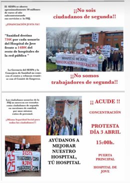 Concentración trabajadores Hospital Jove.