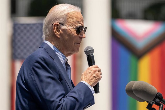 Archivo - El presidente de Estados Unidos, Joe Biden, durante un acto en la Casa Blanca por el Mes del Orgullo