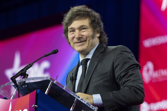 Archivo - February 24, 2024, Washington Dc, District Of Columbia, United States: President of Argentina Javier Milei speaks during CPAC Conference 2024 at Gaylord National Resort & Convention Center in Washington DC