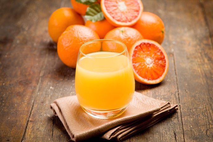 Naranja, fruta fresca, zumo
