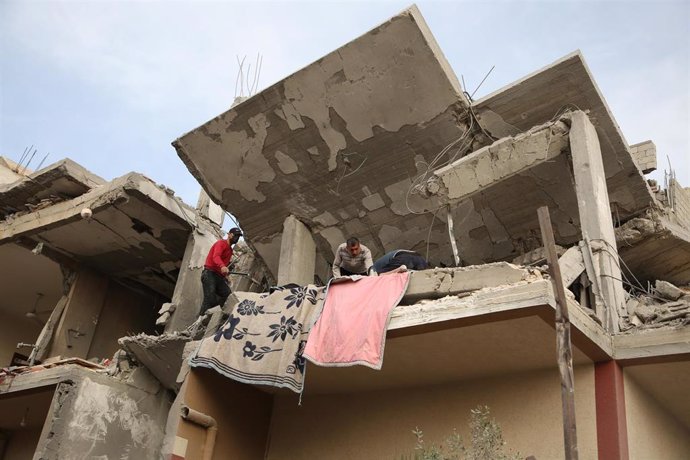 Edificios destruidos por los ataques en Rafá, en la Franja de Gaza