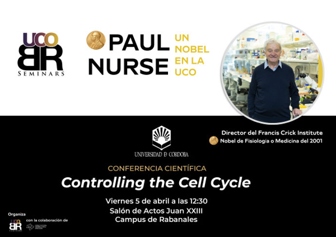 El Nobel de Medicina Paul Nurse visita la UCO para hablar sobre el ciclo celular.
