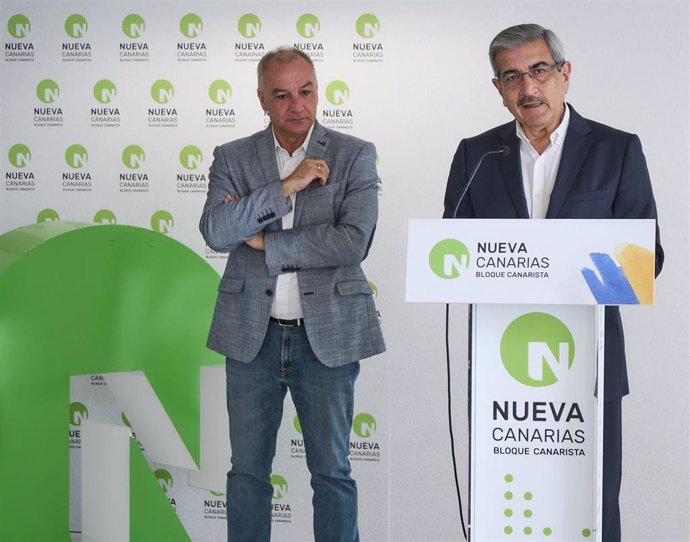 El presidente y el portavoz de NC-BC, Román Rodríguez y Luis Campos