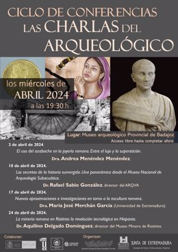 Cartel del ciclo de conferencias en el Museo Arqueológico de Badajoz