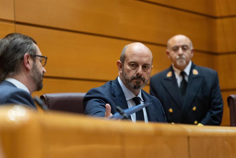 El presidente del Senado, Pedro Rollán, durante un pleno en el Senado, a 19 de marzo de 2024, en Madrid (España). La Mesa del Senado ha dado el visto bueno a tramitar la proposición de Ley orgánica de Amnistía y ha decidido que se haga por procedimiento