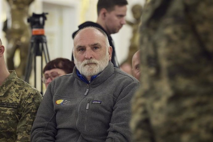 Archivo - El chef y fundador de World Central Kitchen José Andés, durante una ceremonia en el White Hall of Herores en el Palacio Mariyinsky, Kiev, Ucrania