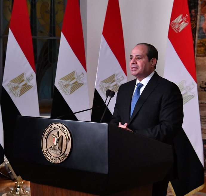 Archivo - December 18, 2023, Cairo, Cairo, Egypt: Egyptian President Abdel Fattah El-Sisi speaks during a speech following the announcement of the results of the Egyptian presidential elections in Cairo, Egypt, on December 18, 2023. Egypt's President Ab
