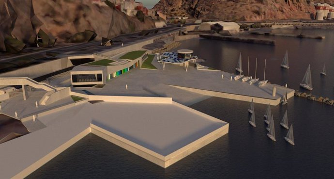 Infografía del proyecto de intervención del Centro de Deportes Marinos de Tenerife