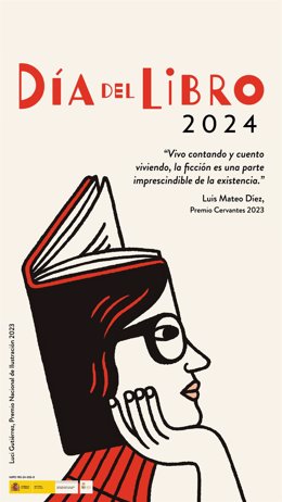 La ilustradora Luci Gutiérrez firma el cartel del Día del Libro 2024, inspirado en una frase de Luis Mateo Díez: "Vivo contando y cuento viviendo, la ficción es una parte imprescindible de la existencia"