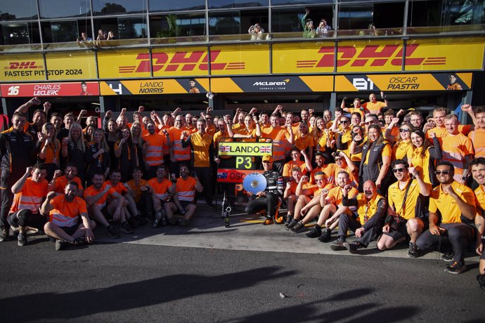 NORRIS Lando (gbr), McLaren F1 Team MCL38, portrait, PIASTRI Oscar (aus), McLaren F1 Team MCL38, portrait McLaren F1 Team during the Formula 1 Rolex Australian Grand Prix 2024, 3rd round of the 2024 Formula One World Championship from March 22 to 24, 2024