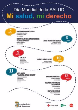 Cartel promocional del Día Mundial de la Salud en Salamanca