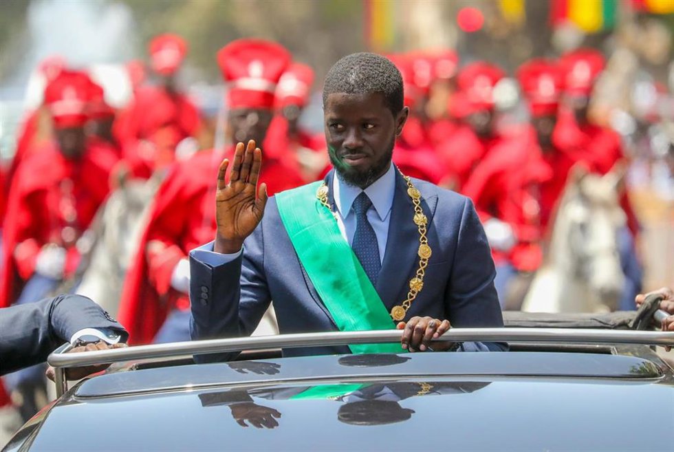 El presidente de Senegal, Diomaye Faye, durante su toma de posesión