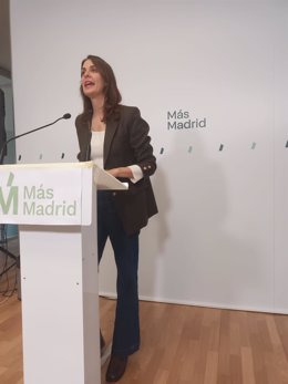 La portavoz de Más Madrid en el Ayuntamiento, Rita Maestre, en rueda de prensa