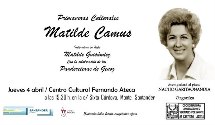 Un recital de poesía de Matilde Camus abre las 'Primaveras Culturales' en el centro cultural Fernando Ateca
