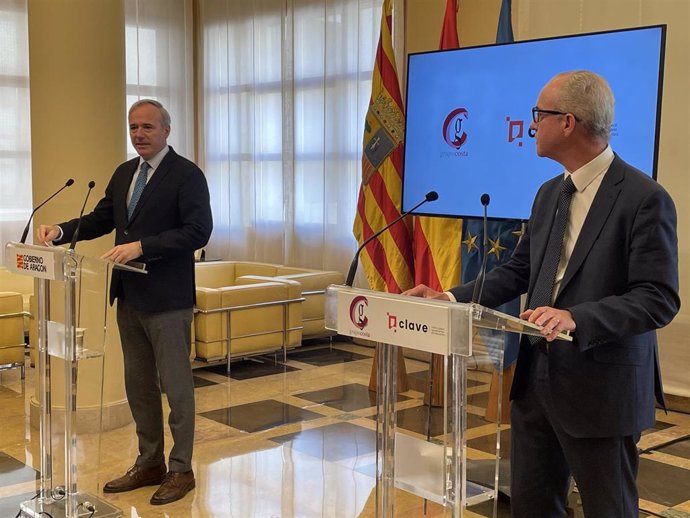 El presidente del Gobierno de Aragón, Jorge Azcón, y el consejero delegado del Grupo Costa, Jorge Costa.