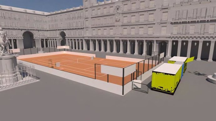 El Mutua Madrid Open instalará una pista de tenis en la Plaza Mayor de la capital del 6 al 26 de abril.