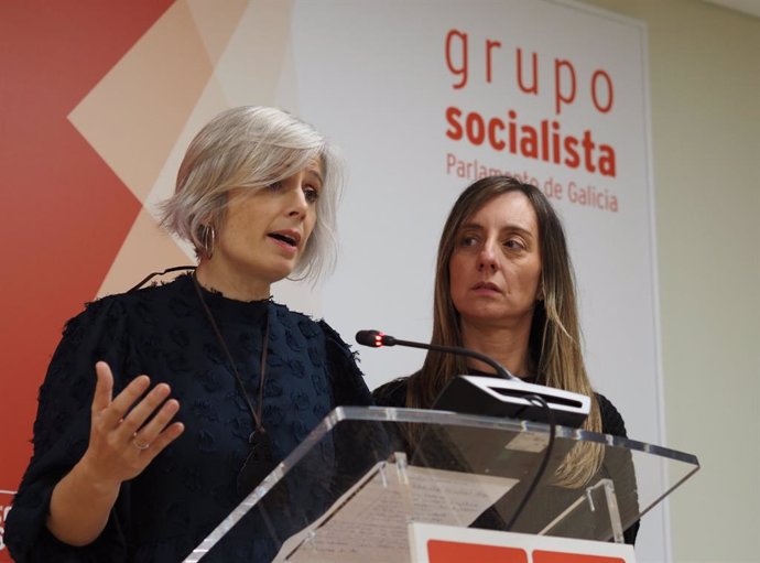 Las diputadas del PSdeG Patricia Iglesias y Paloma Castro en rueda de prensa