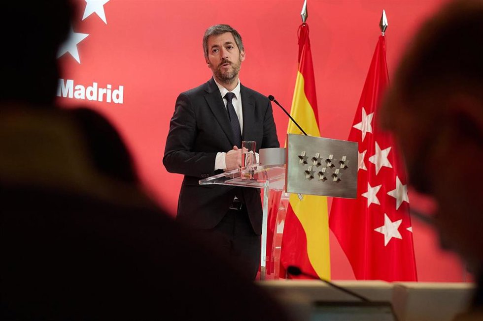 Archivo - El consejero de Presidencia, Justicia y Administración Local y portavoz del Gobierno regional, Miguel Ángel García, ofrece una rueda de prensa tras la reunión del Consejo de Gobierno. Archivo.