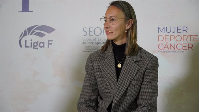 Virginia Torrecilla, exjugadora del Atlético de Madrid, durante la jornada 'Caminando hacia la Esperanza: mujer, deporte y cáncer'.