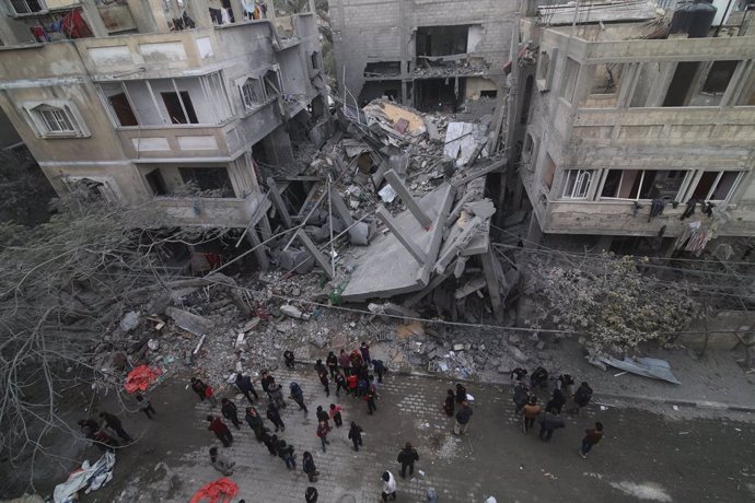 Edificis destruïts en la ciutat de Rafà, al sud de la Franja de Gaza