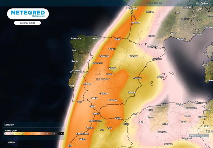 Una gran lengua de polvo sahariano invadirá España entre temperaturas de hasta 30ºC.