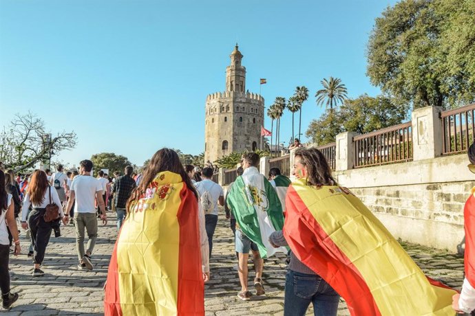 Estudiantes Erasmus en Sevilla capital.