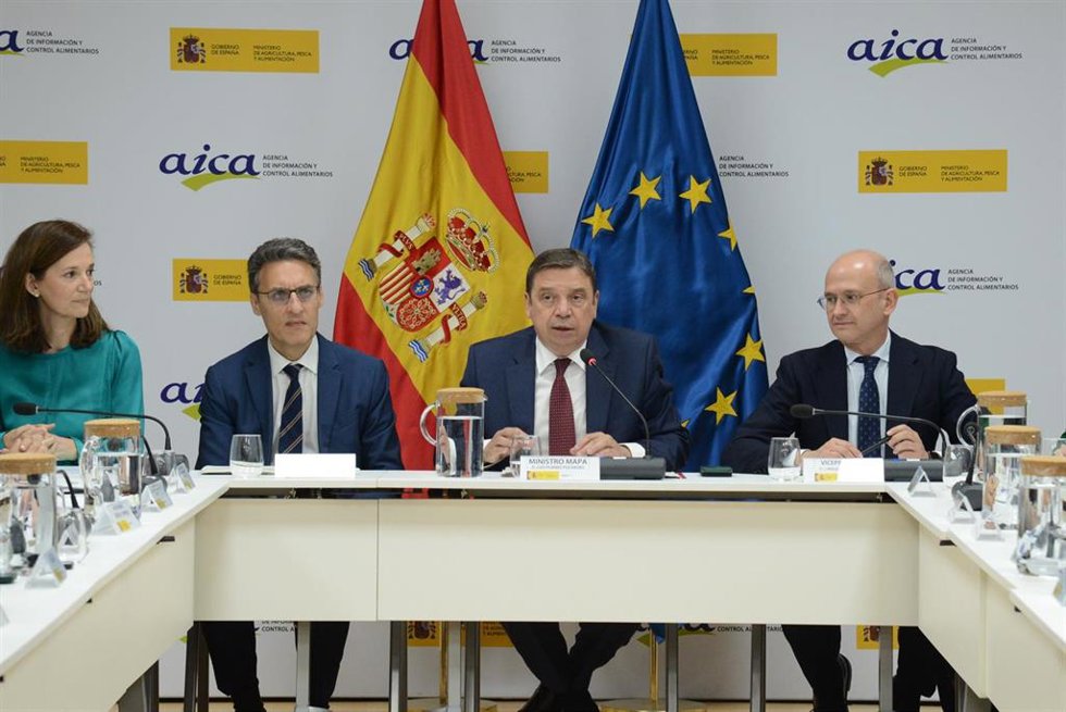 El ministro de Agricultura, Pesca y Alimentación, Luis Planas, en la reunión del Consejo Asesor de la AICA