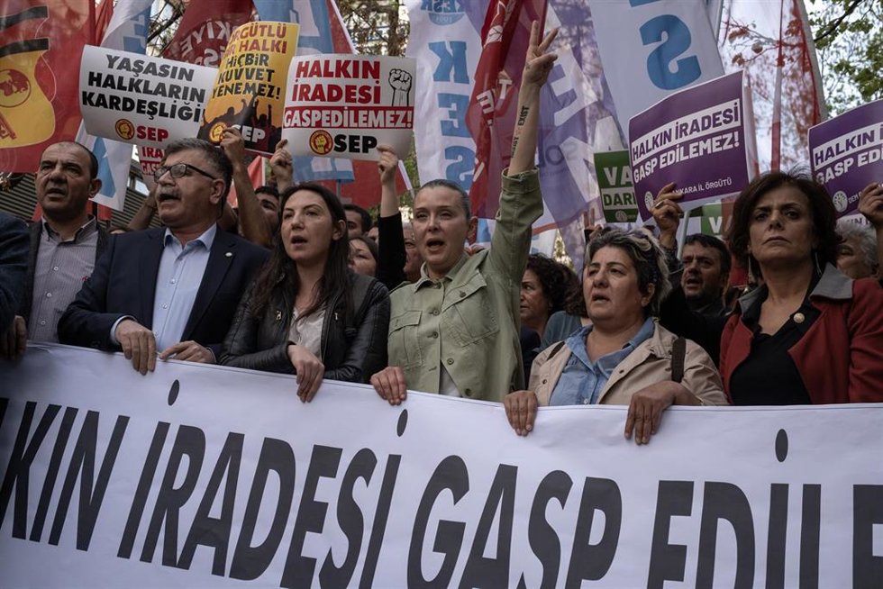Una protesta a favor del candidato prokurdo Abdulá Zeydan