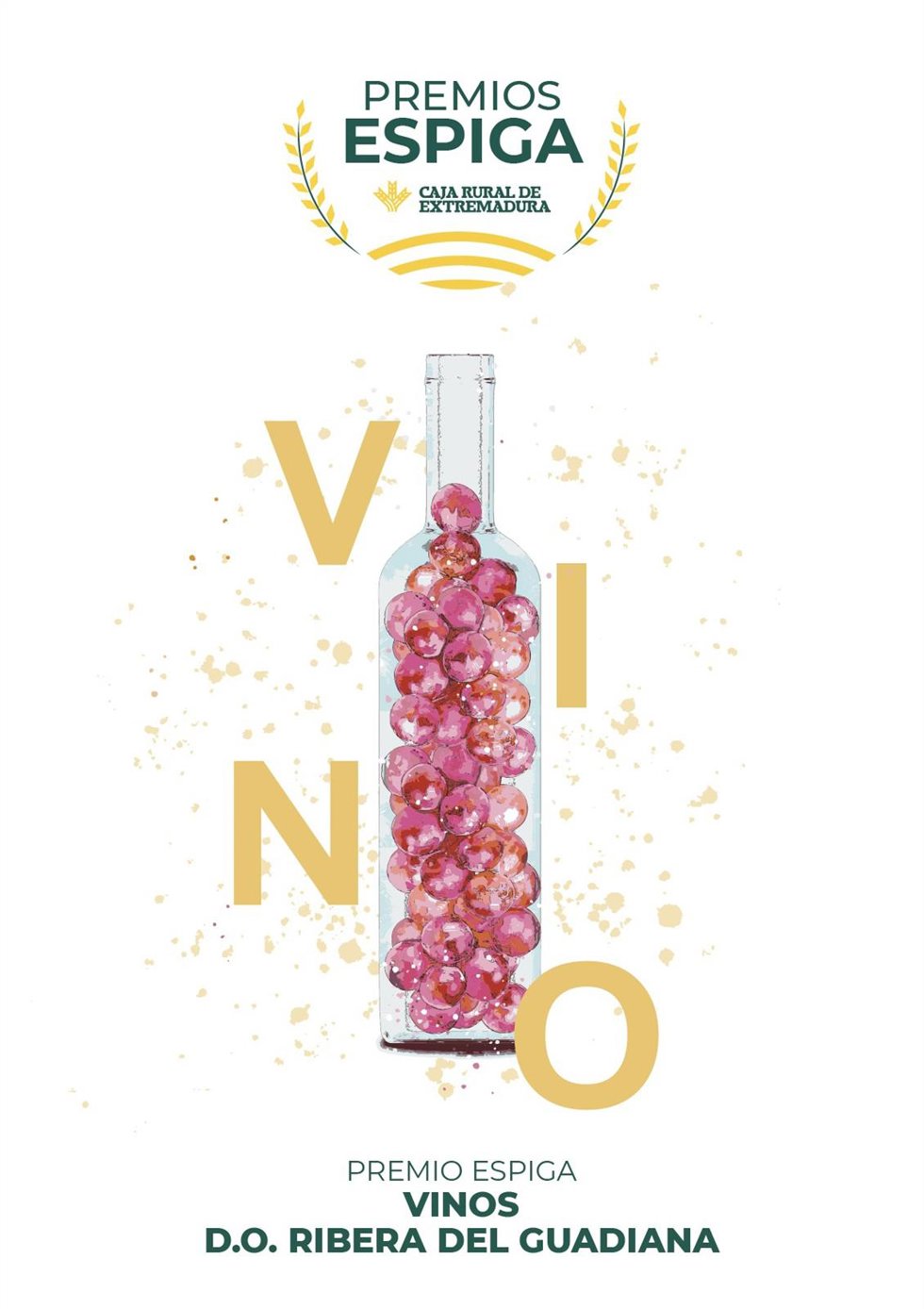 Cartel de los Premios Espiga Vinos de Caja Rural de Extremadura